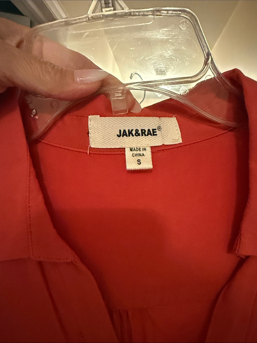 Classic Red Button-Front Collared Shirt - Picture 3 of 8